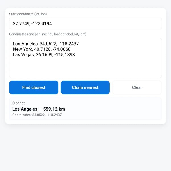 Find Closest Location