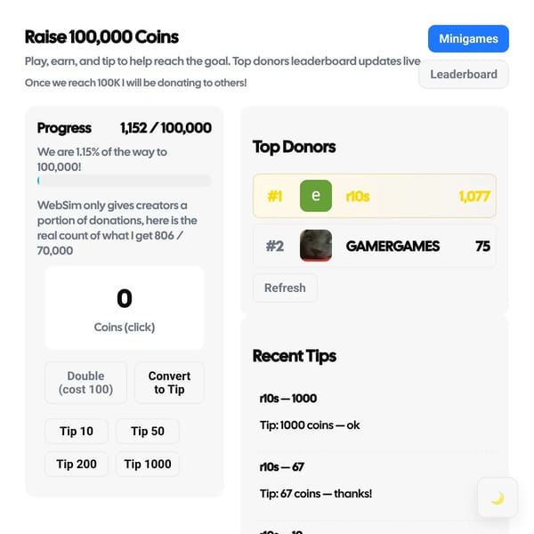 Raise 100K — Tip & Play