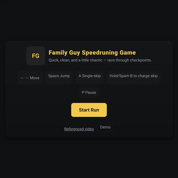 Family Guy Speedruning Game