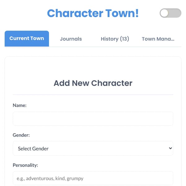 Character Town!
