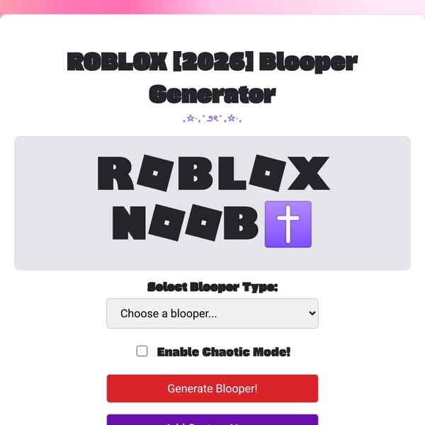 ROBLOX [2026] Logo Blooper Generator