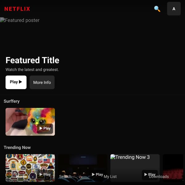 Netflix Home Page