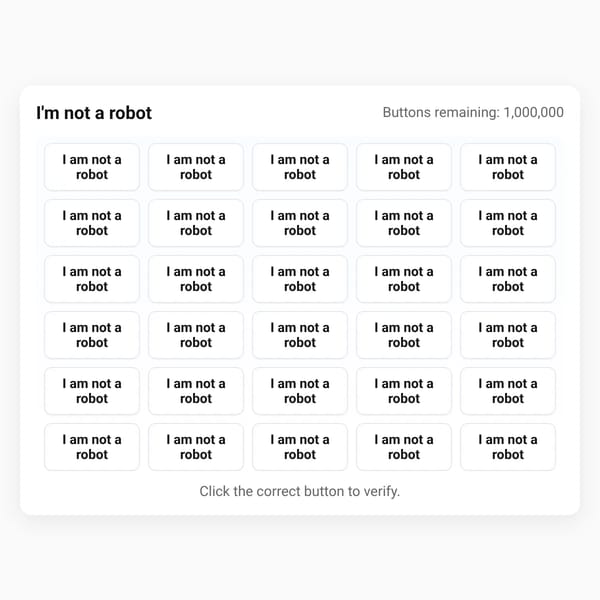 I'm not a robot — 1,000,000 buttons