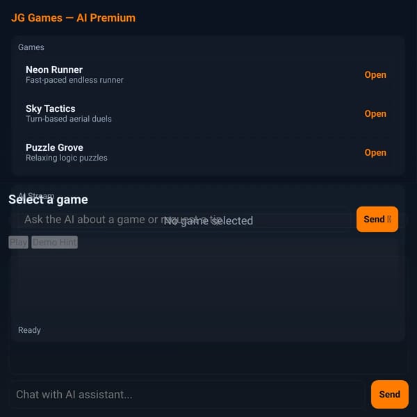 JG Games — AI Premium (Stream AI)
