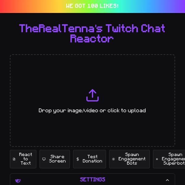 TheRealTenna's Twitch Chat Reactor