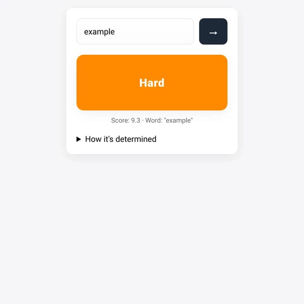 Word Difficulty Visualizer