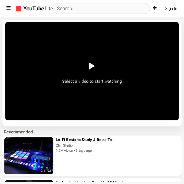 YouTube Lite