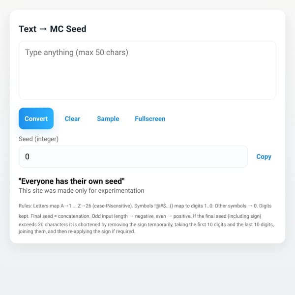 Text-to-MCseed