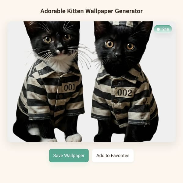 Adorable Kitten Wallpaper Generator