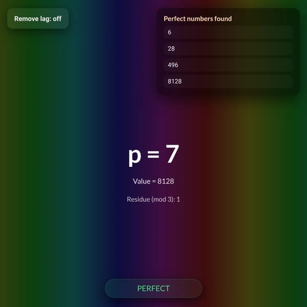 Perfect Numbers Finder