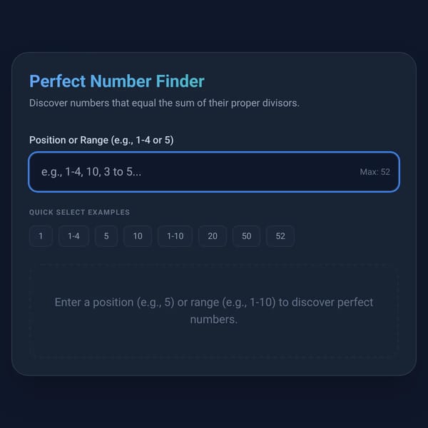 Perfect Number Finder