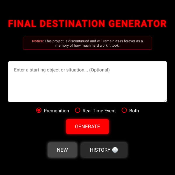 Final Destination Generator (DISCONTINUED)