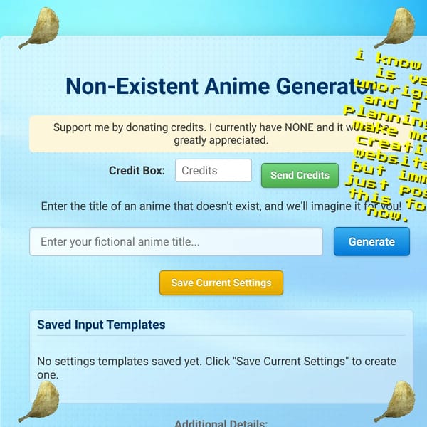 Non-Existent Anime Generator