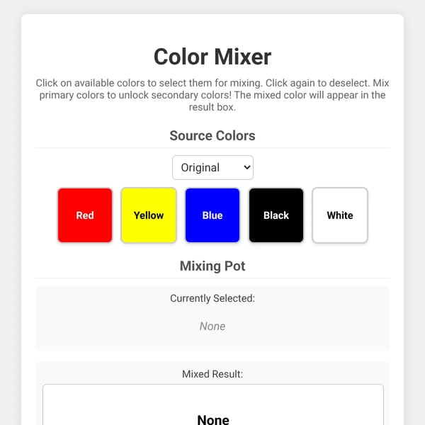 Color Mixer Game