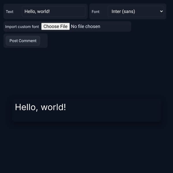Custom Font Comment'er