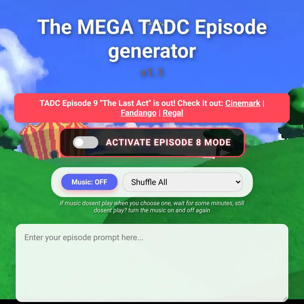 the MEGA TADC Episode Generator Template v1.0