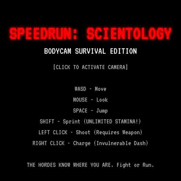 Scientology Speedrun: Bodycam Edition