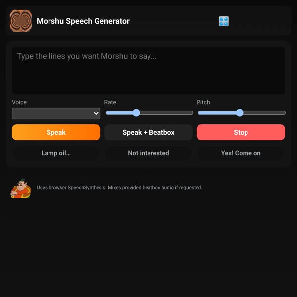 Morshu Speech Generator