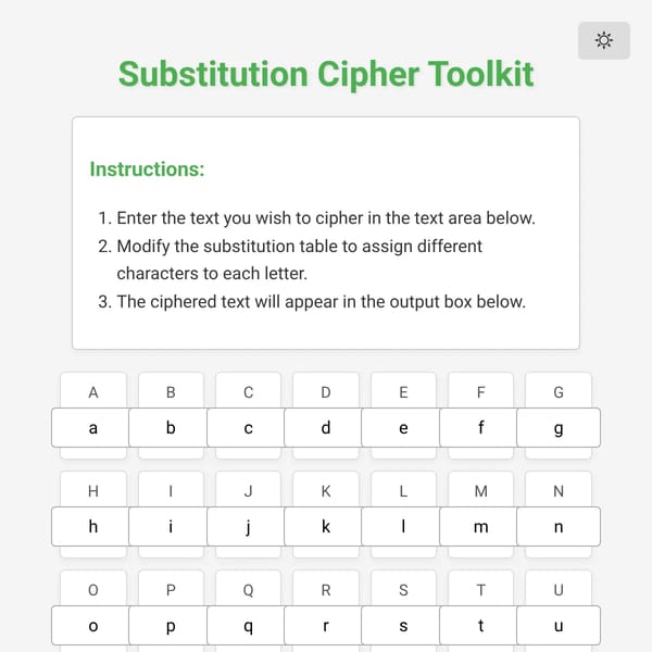 Substitution Cipher Toolkit