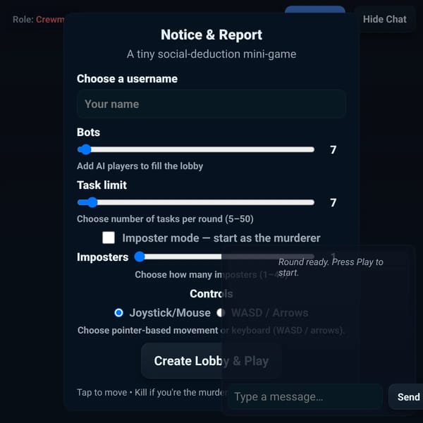 Notice & Report — Mini Game