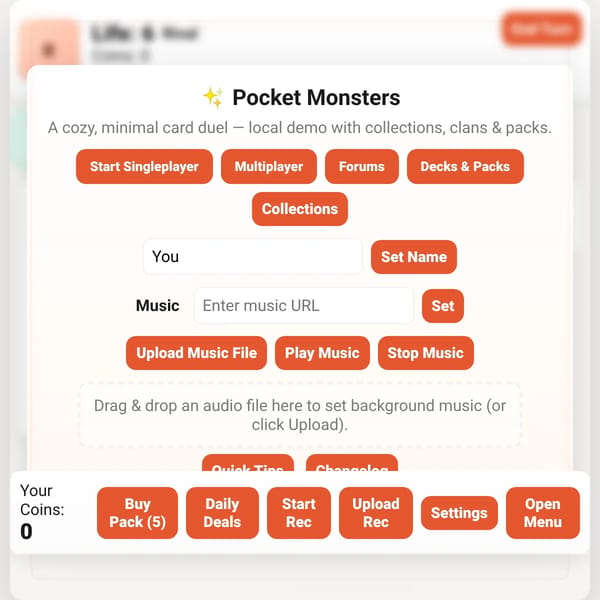 Pocket Monsters — Minimal Card Duel