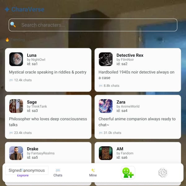 CharaVerse — Ai chat space