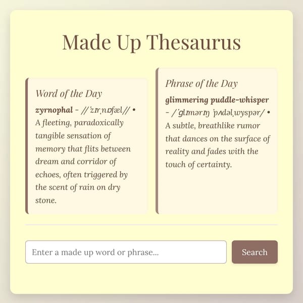 Made Up Thesaurus