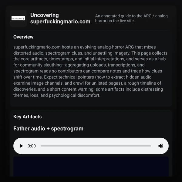 superfuckingmario.com ARG uncovered