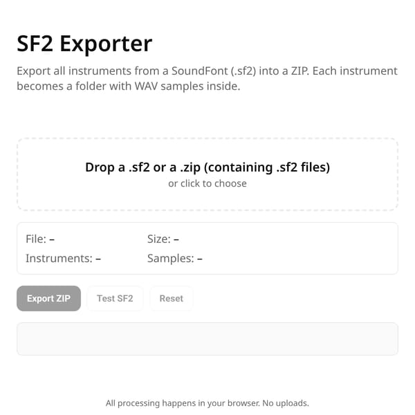 SF2 Exporter — Instruments to ZIP