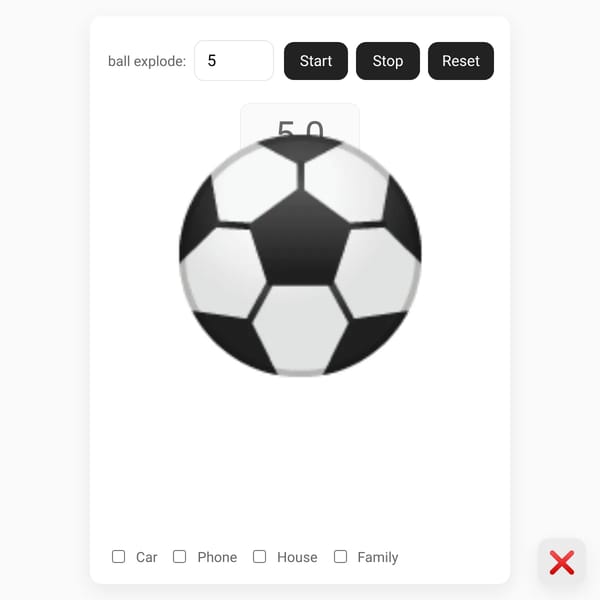 Interactive Ball Explosion Timer