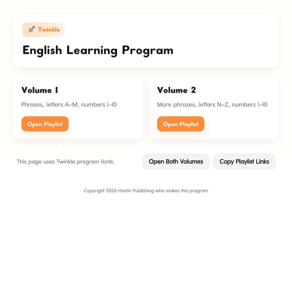Twinkle — English Learning Program