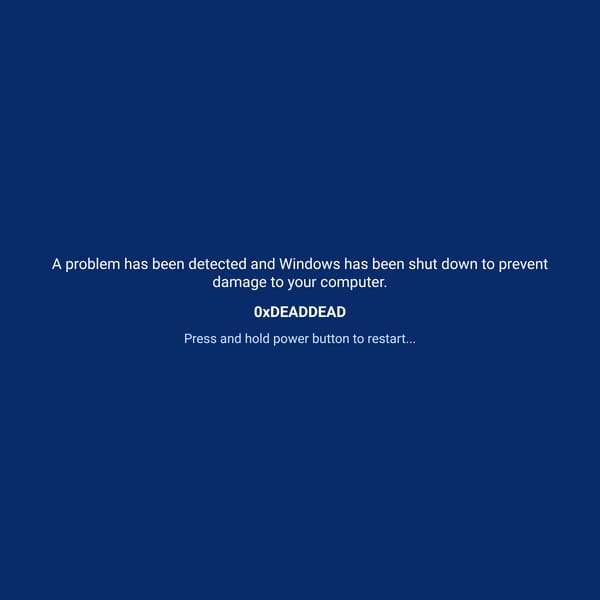 Fake Windows BSOD (Blue Screen of Death) Simulation