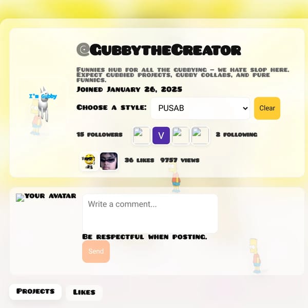 my profile!!1! (welcome to gubbyia)