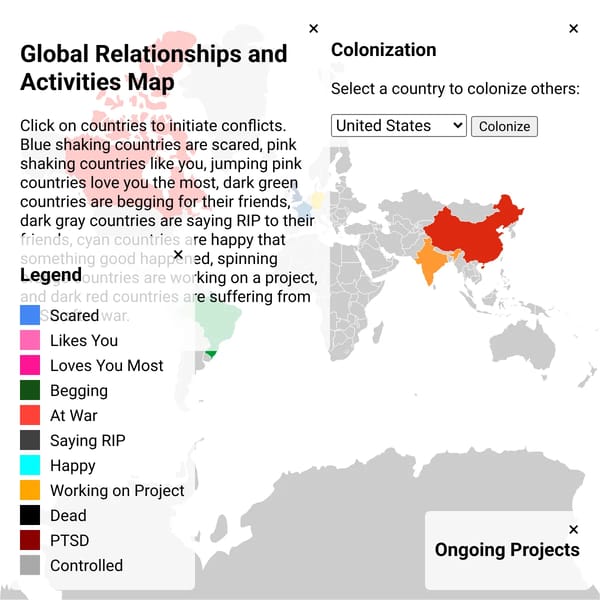Global Relationships and Activities Map