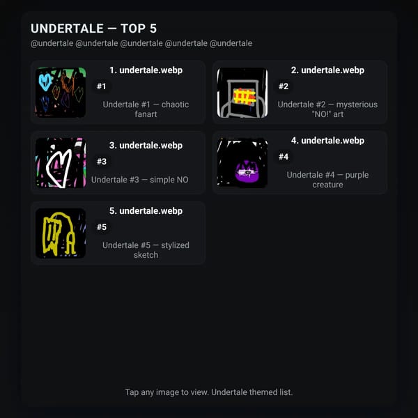 UNDERTALE — TOP 5