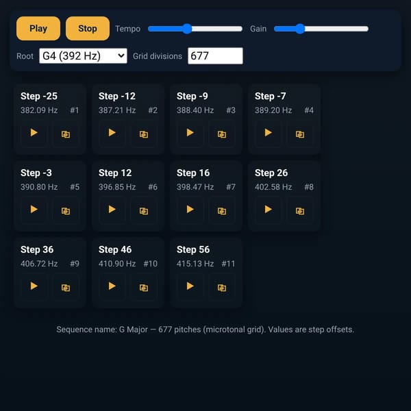 Microtonal Music Sequence Controller