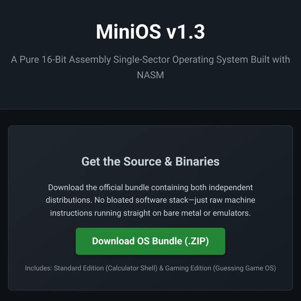 MiniOS. The smallest os on earth!