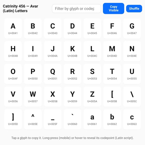 Catrinity 456 — Cyrillic Letters