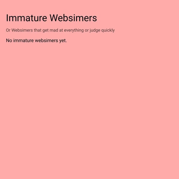 Immature Websimers List