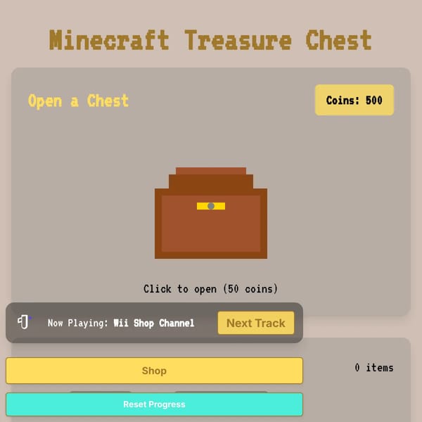 Minecraft Chest Opening Game