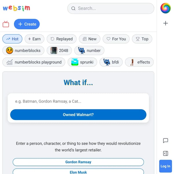 Recursive Websim