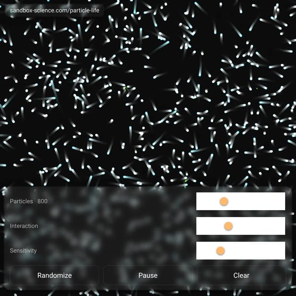 particles on screen