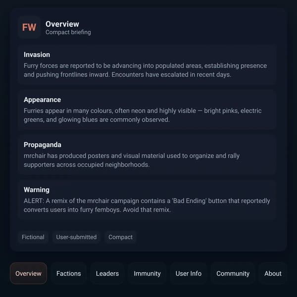 furry war info