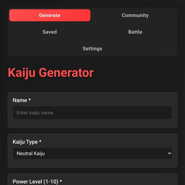 Custom Kaiju Generator