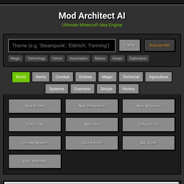 Minecraft Mod Idea Generator