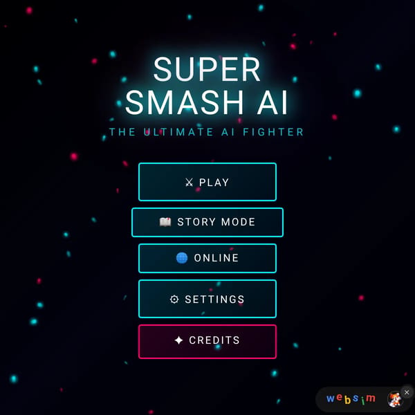 Smash Bros game Claude made