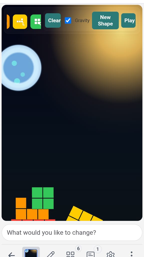 Drag Gravity Tetris Shapes and more shapes
