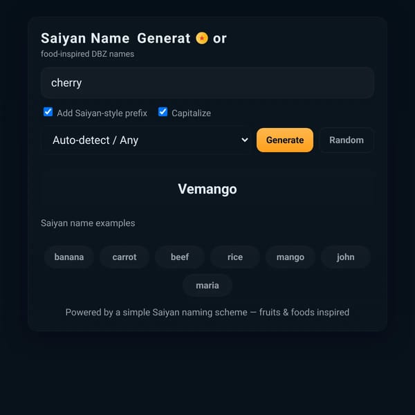 Saiyan Name Generator