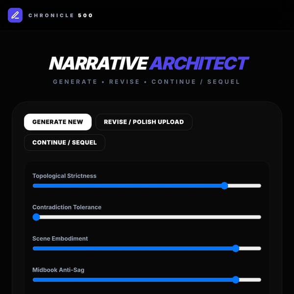 Narrative Architect, best ai ebook generator 2026, chronicle 500 because 600 is too slow