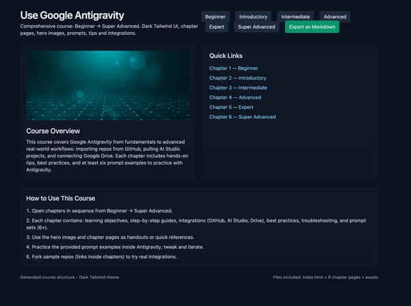 Use Google Antigravity — Course (Beginner → Super Advanced)